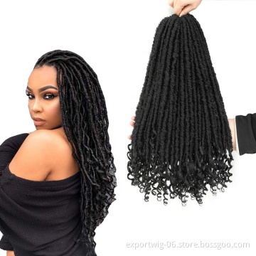20 inch 100 gram Goddess Faux Locs Crochet Hair Soft End Natural Synthetic Braids 24 Strands Brown Extension For Women Locks